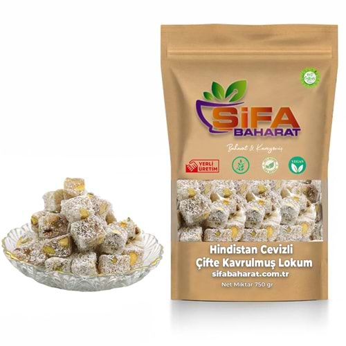 Şifa Baharat Çifte Kavrulmuş Extra Fıstıklı Lokum 750 gr