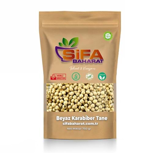 Şifa Baharat Beyaz Karabiber Tane 750 gr